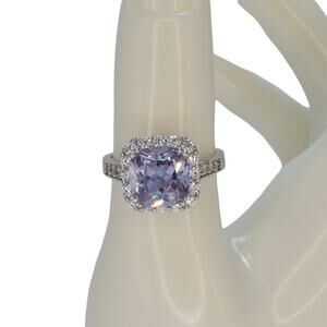NWOT Fragrant Jewels Lavender Cushion-Cut Halo Ring Size 7.75 US